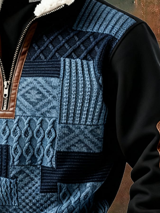 Abbott Retro Casual Sweatshirt with Color Block Print - Elena Harper