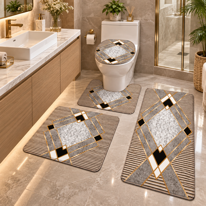 Cozyhaven Four-Piece Plush Bathroom Rug Set - Elena Harper