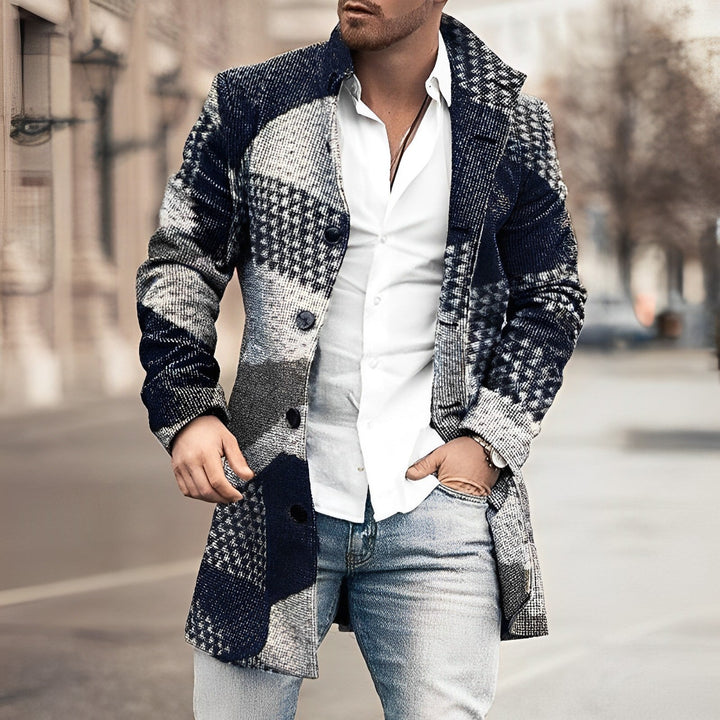 Michael | Men's Classic Long Coat with Button Placket