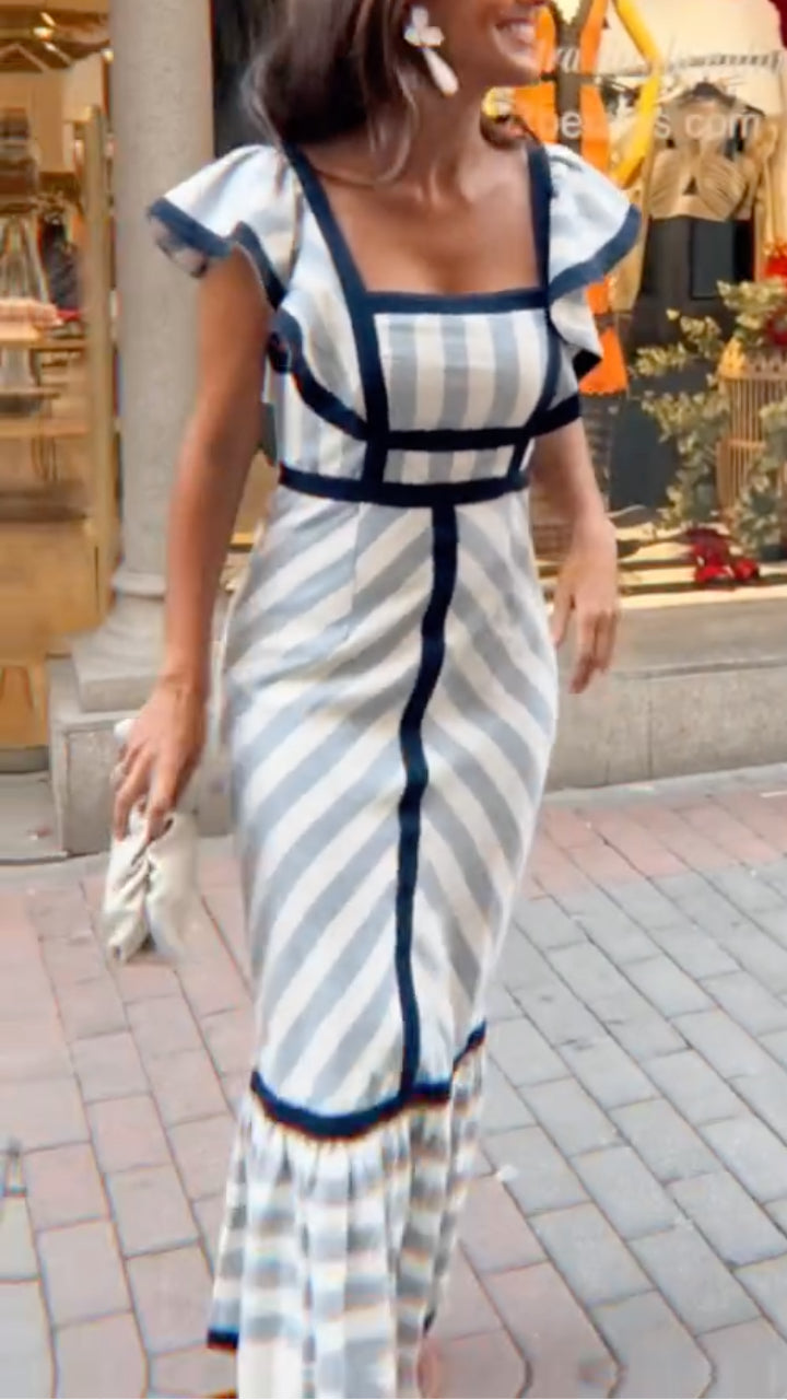 Dianne Retro Striped Maxi Dress - Elena Harper
