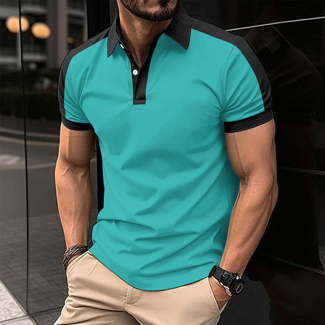 Short Sleeve Business Shirt for Men Casual Summer Polo