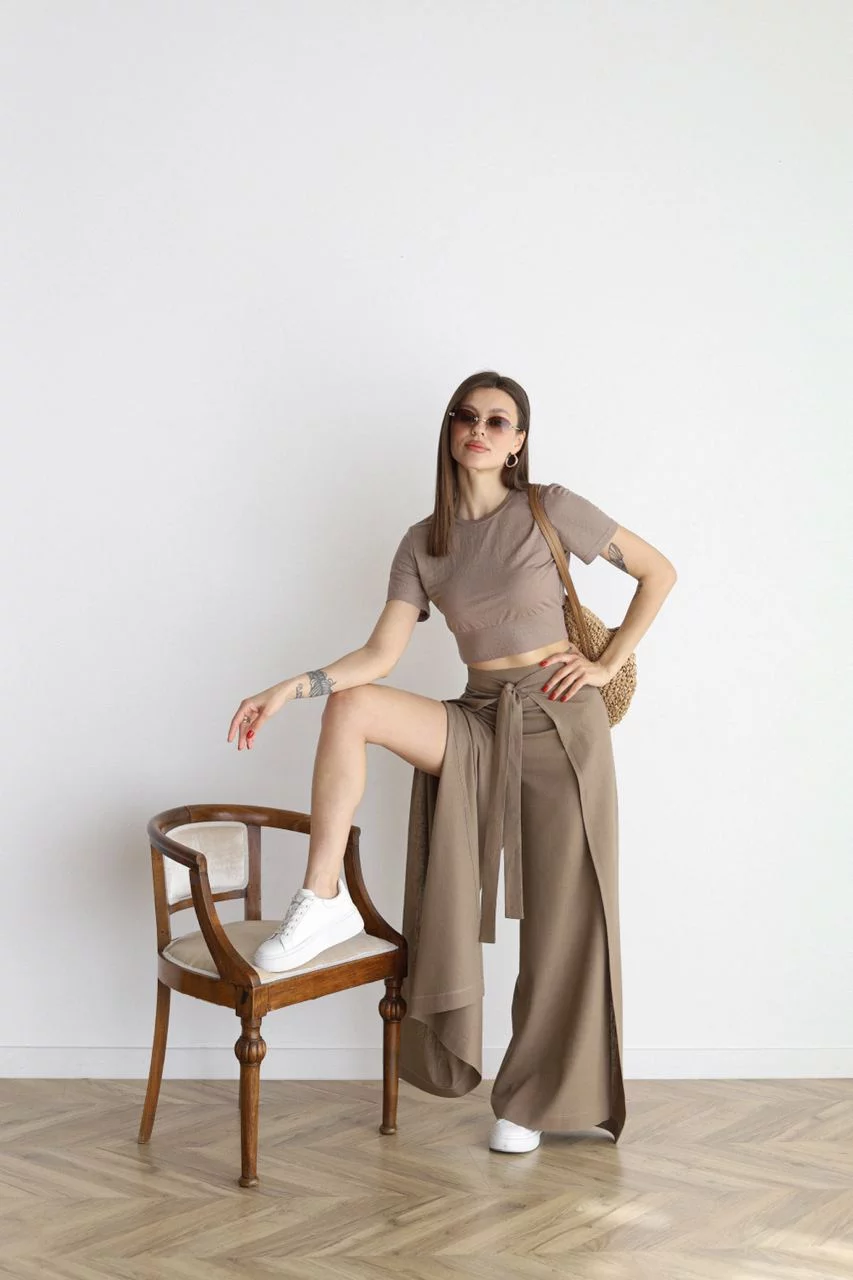 ORIANELLE – FLOWY LINEN TROUSERS FOR SPRING-SUMMER