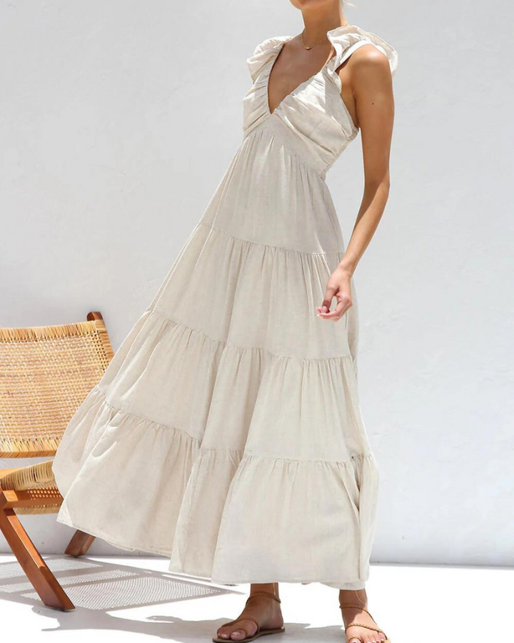 Capri Ruffled Maxi Dress for Vacation - Elena Harper