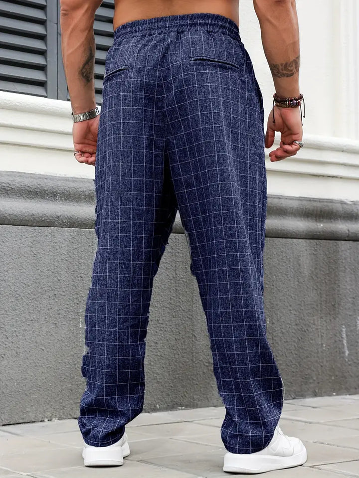 Rodolfo Breathable Checkered Print Pants, view 6 - Elena Harper