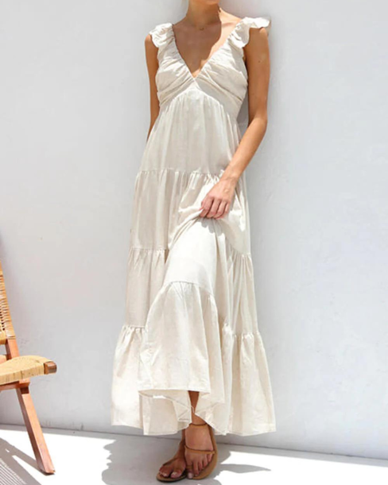 Capri Ruffled Maxi Dress for Vacation - Elena Harper