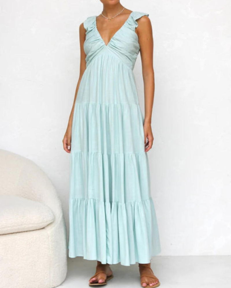 Capri Ruffled Maxi Dress for Vacation - Elena Harper