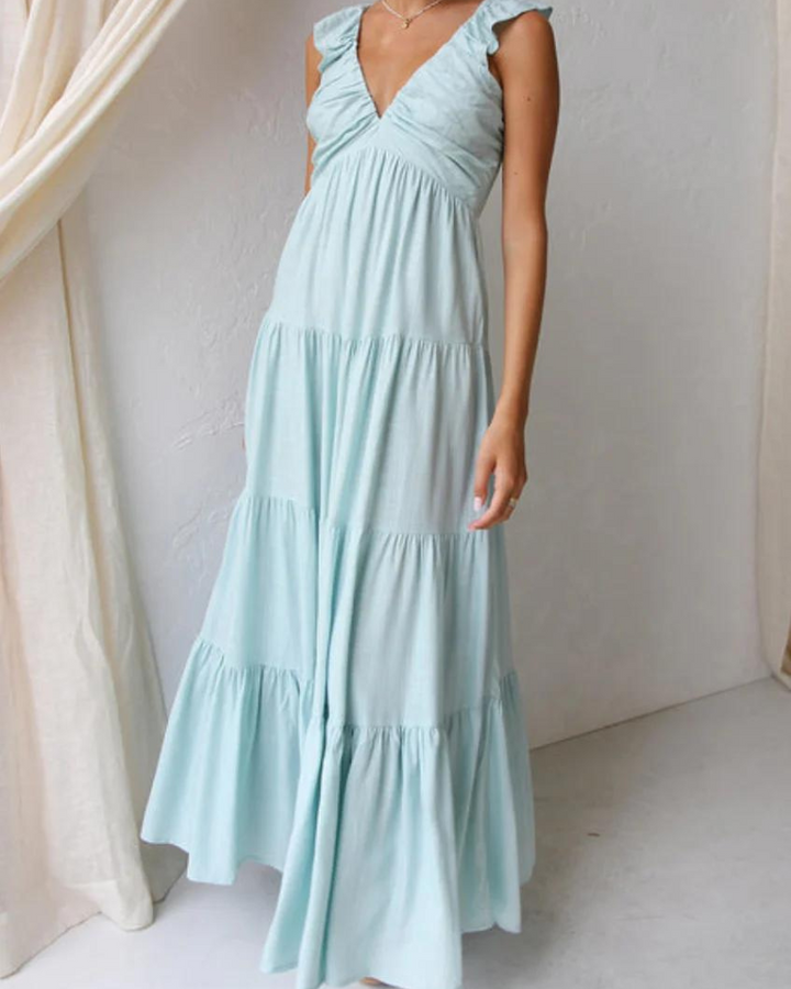 Capri Ruffled Maxi Dress for Vacation - Elena Harper