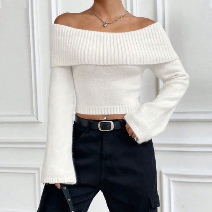 Women’s Off-Shoulder Sweater - Fitted and Trendy