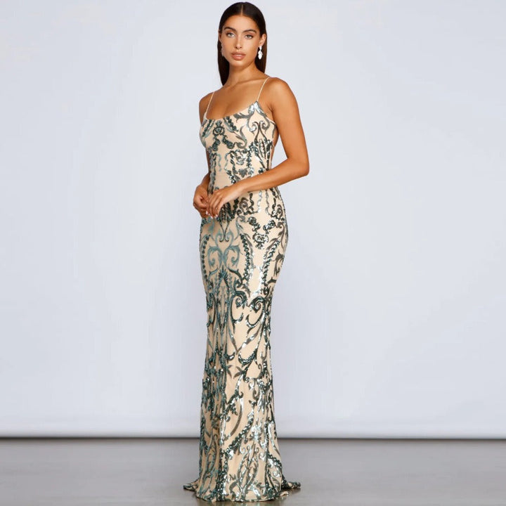 Party dress for women with sequin embroidery effect - Kalea