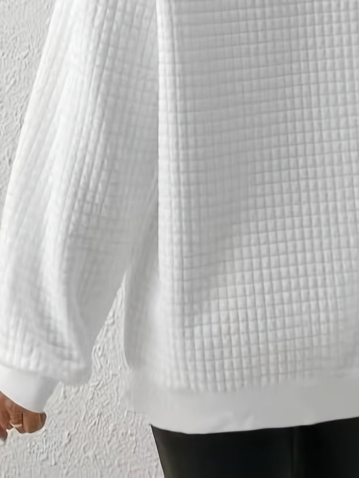 Adelina | Women's Quarter-Zip Textured Sweater with Relaxed Cut
