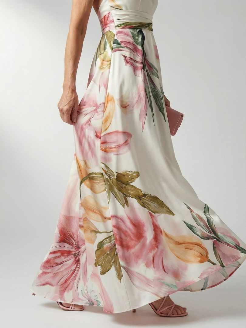 Amiel Lightweight Floral Maxi Dress American Cut Sleeveless - Elena Harper