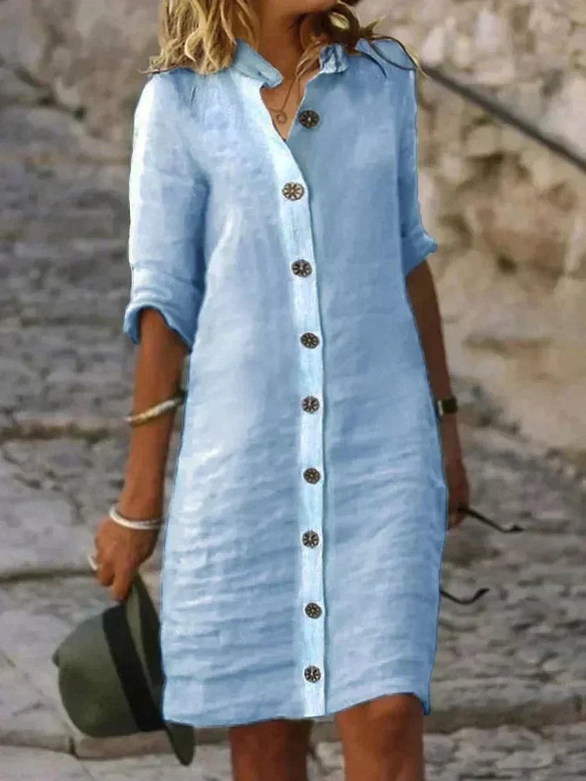 Loes -Classic Summer Midi Dress - Elena Harper