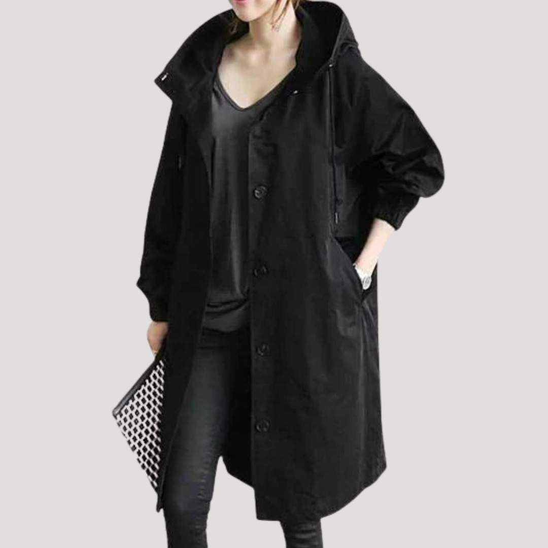 Elegant Long Buttoned Women's Coat