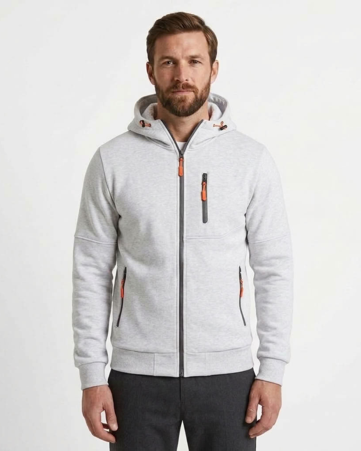 Fleece-Lined Hooded Sweatshirt For Men