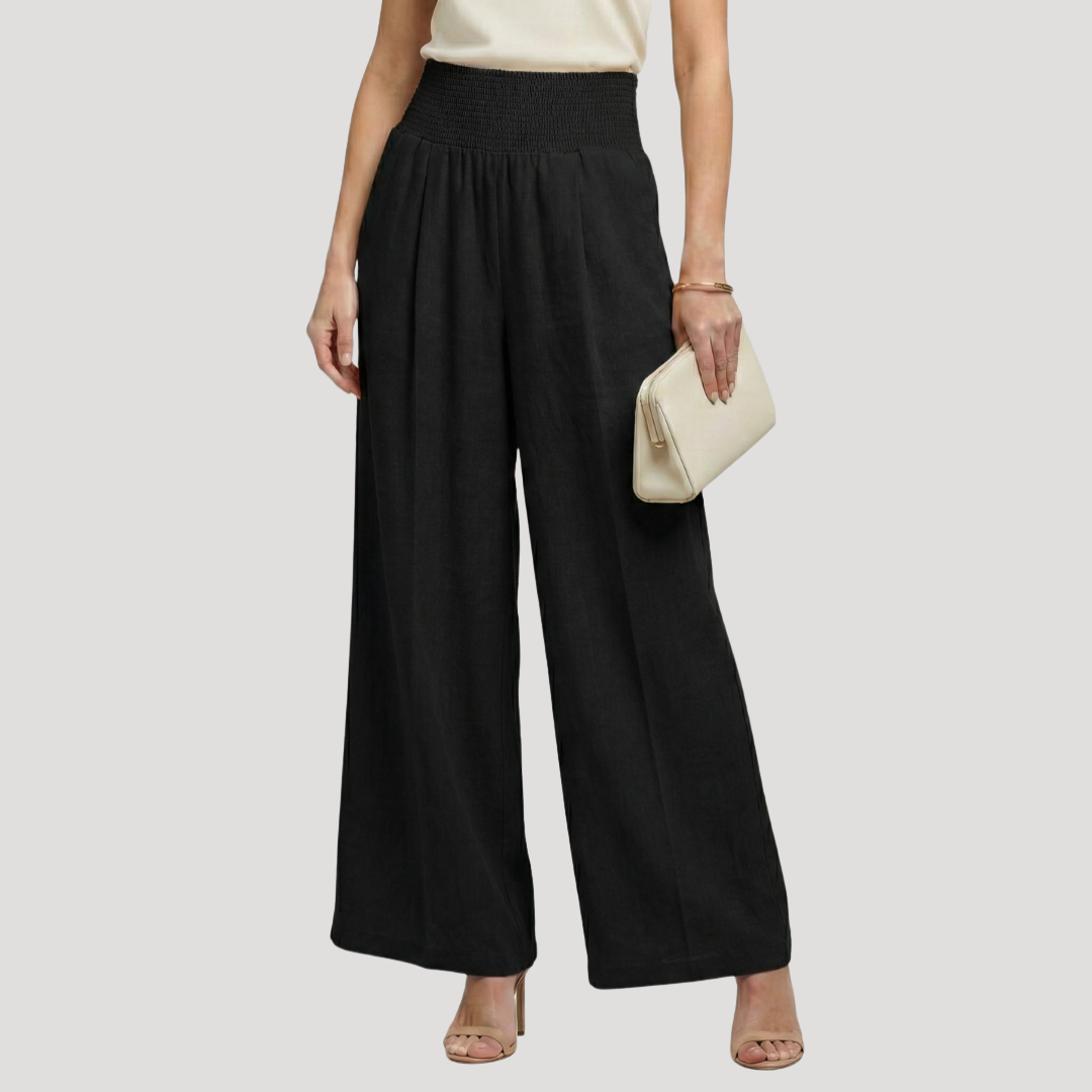 Women's Smocked Waist Wide Leg Pants