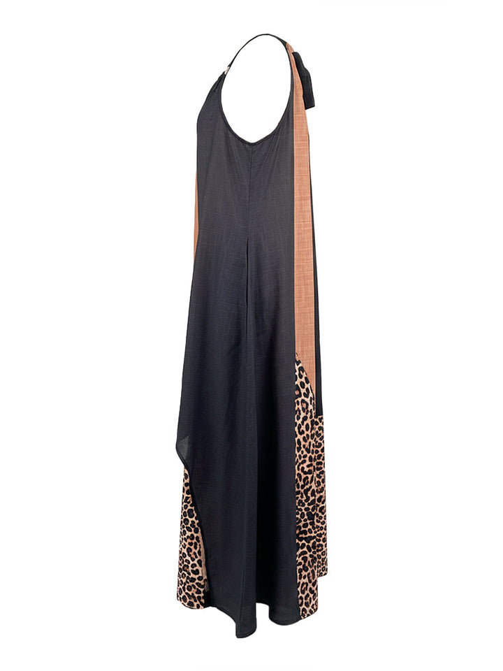 Terina – Maxi Dress with Leopard Print Inserts