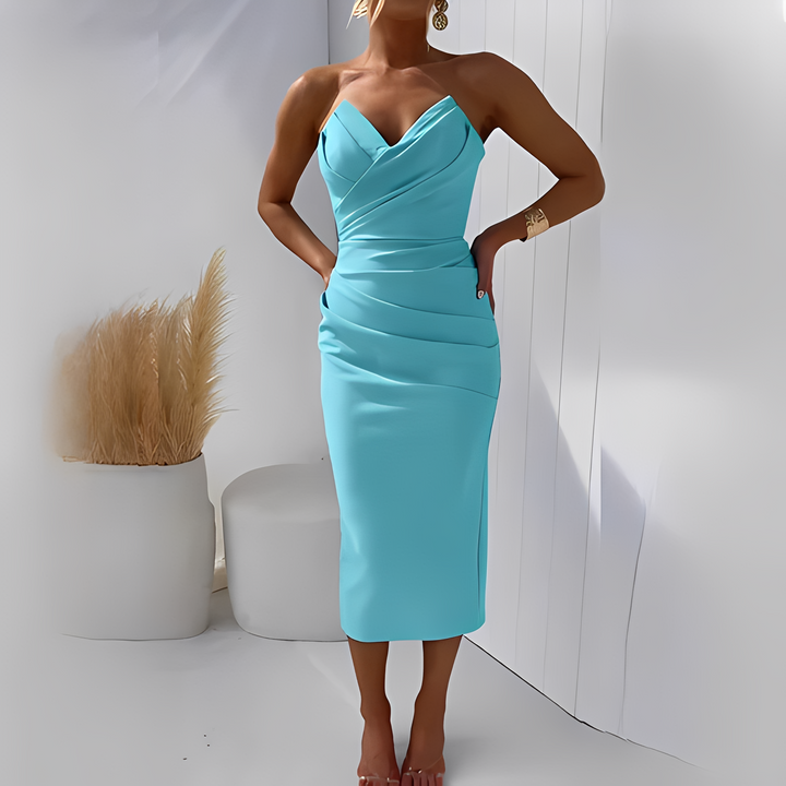 Wanda Elegant Strapless Dress for Women, view 4 - Elena Harper
