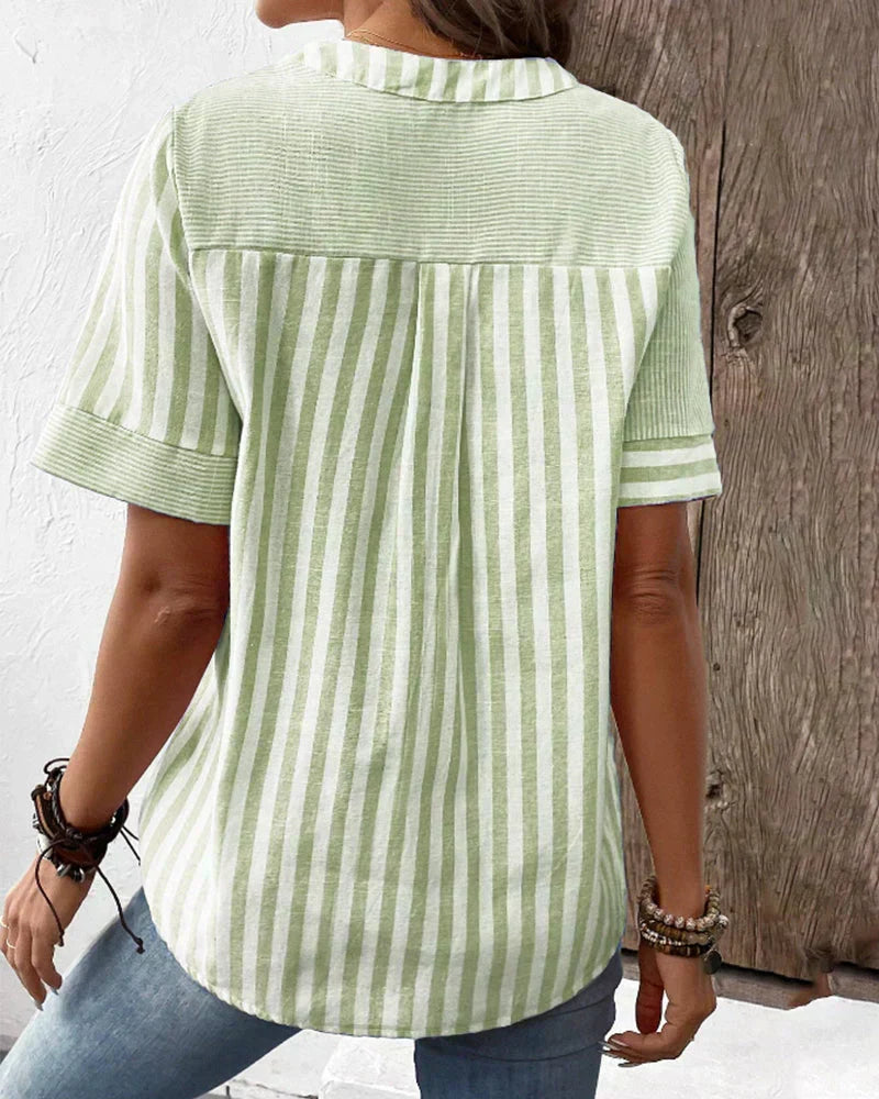 Sandra Classic Striped Top - Elena Harper