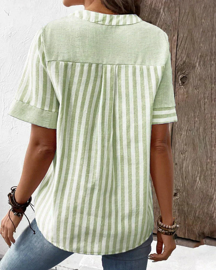 Sandra Classic Striped Top - Elena Harper