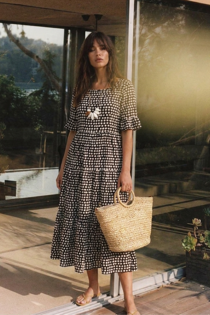 Women’s Floral Midi Dress | Puff Sleeves