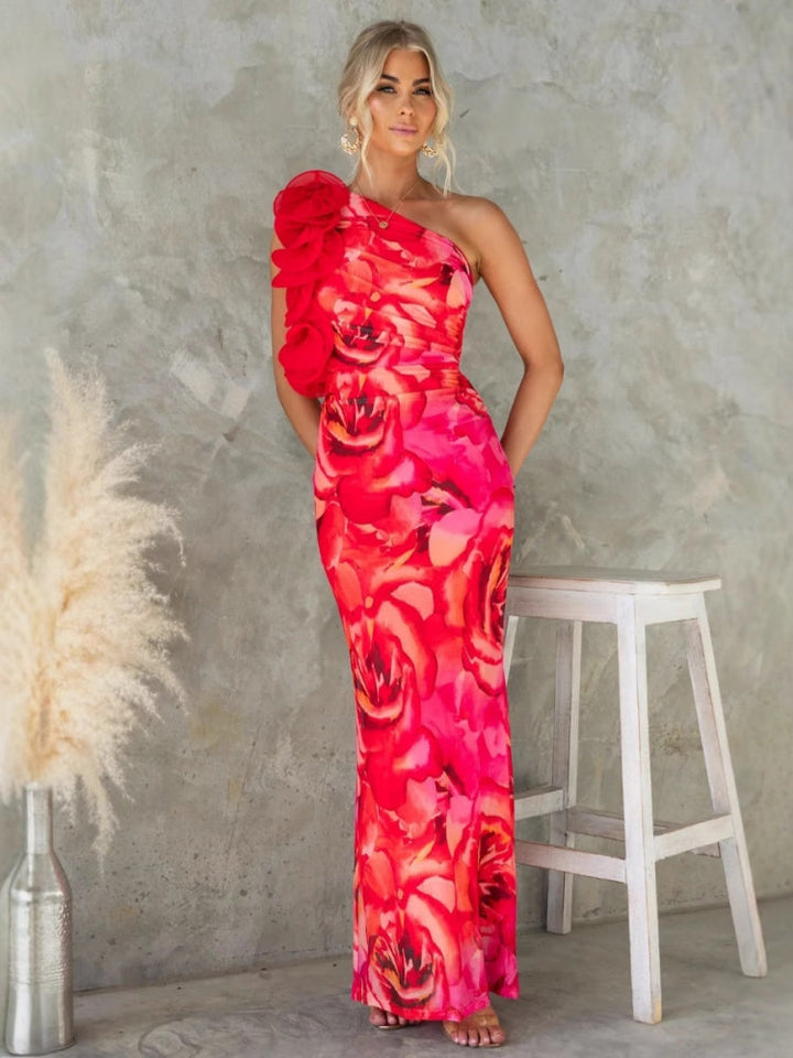 Three-dimensional Flower Slim Sexy Dress