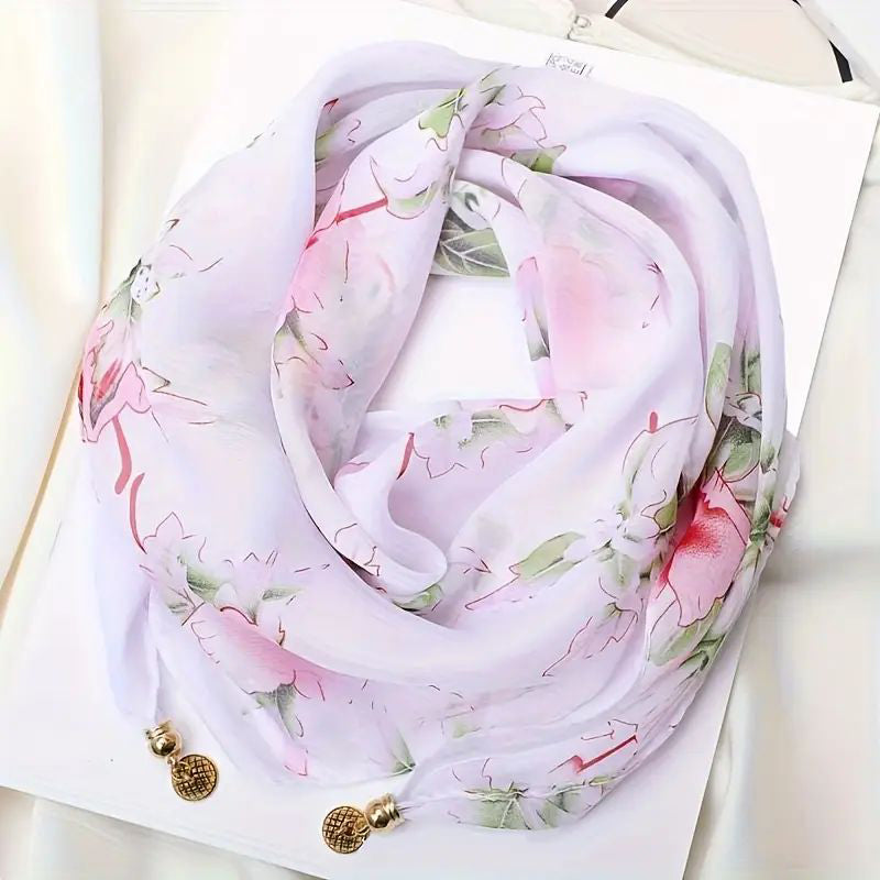 Casual Floral Print Scarf