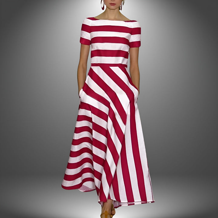 Striped Long Dress for Women - Elena Harper