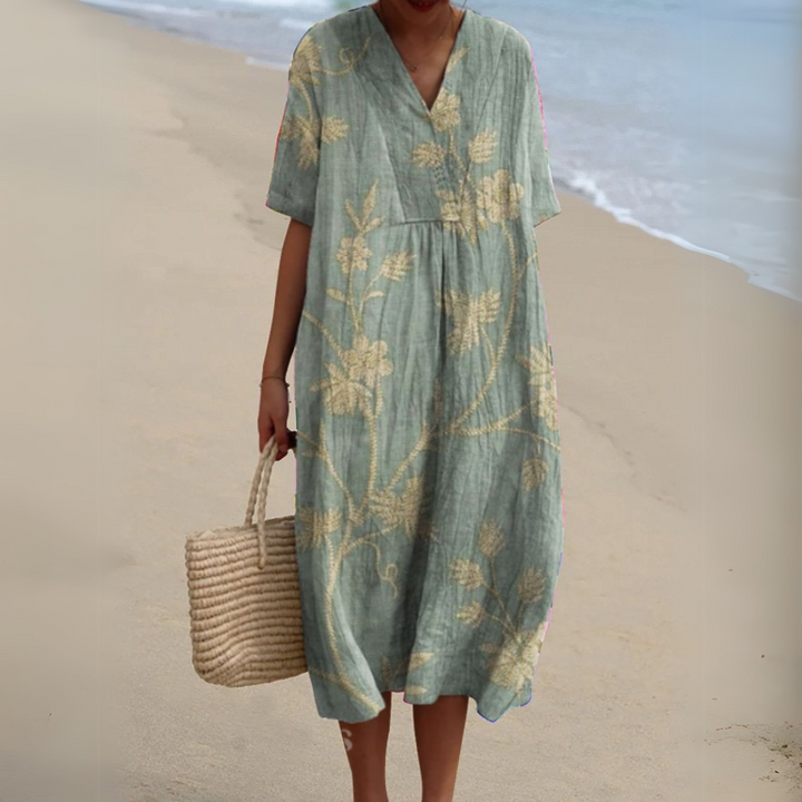 Isabella Breezy Floral Dress, view 4 - Elena Harper