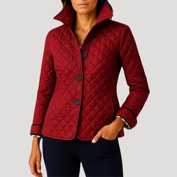 Women's Fitted Quilted Buttoned Jacket