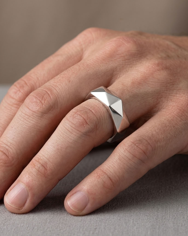 Diamond Cut Statement Ring For Men