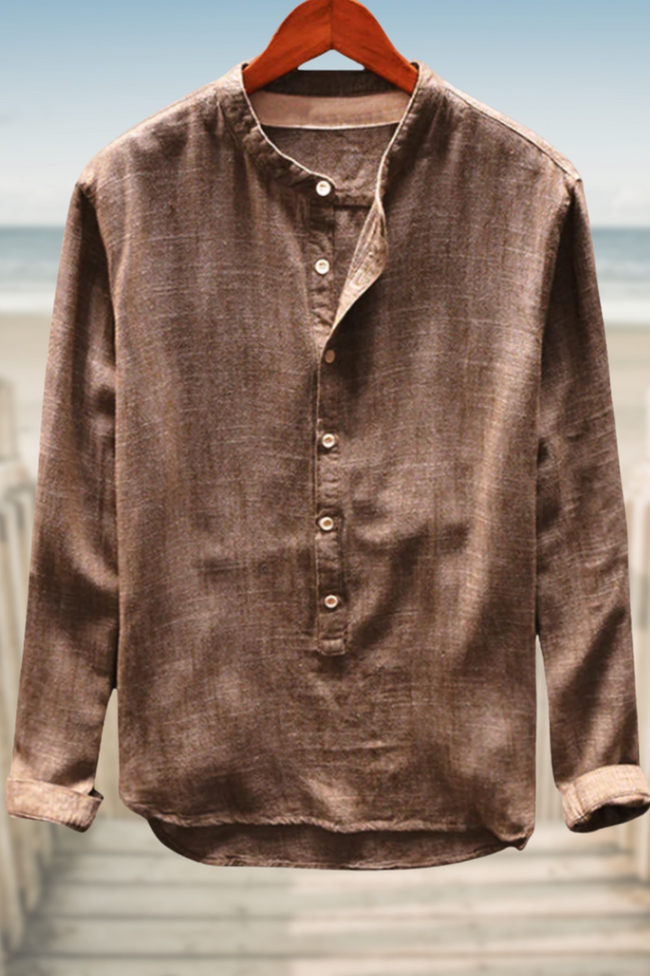 ETHAN – RELAXED MANDARIN COLLAR SHIRT