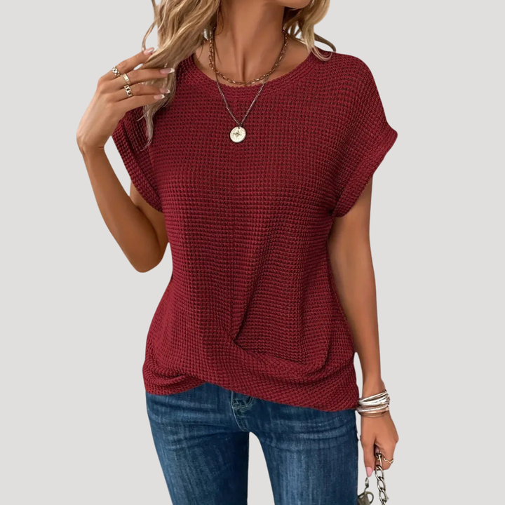 Women's Casual Round Neck Short Sleeve Blouse