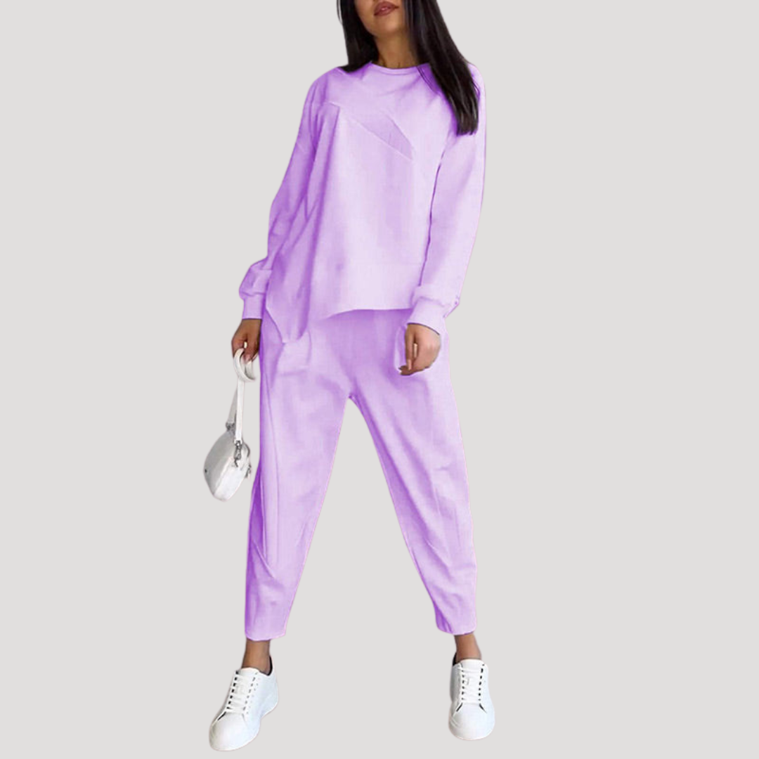 Women's Pantsuit with Asymmetrical Top