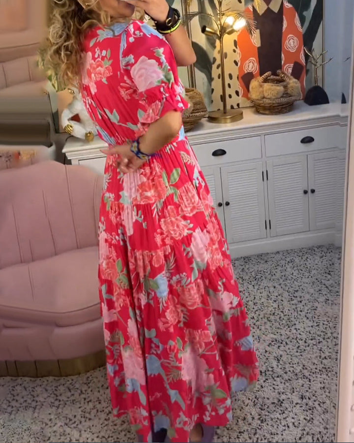 Catrisa ~ V-Neck Floral Pocket Dress - Elena Harper