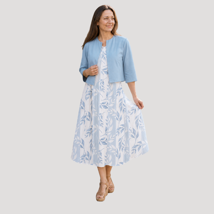 Women's Autumn Outfit | Crop Top and Dress