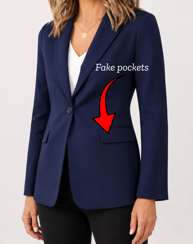 Women's Elegant Blazer with Tailored Fit and Lapel Collar, view 5 - Elena Harper