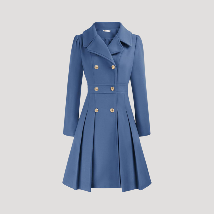 Elegant Double-Breasted Women's Overcoat
