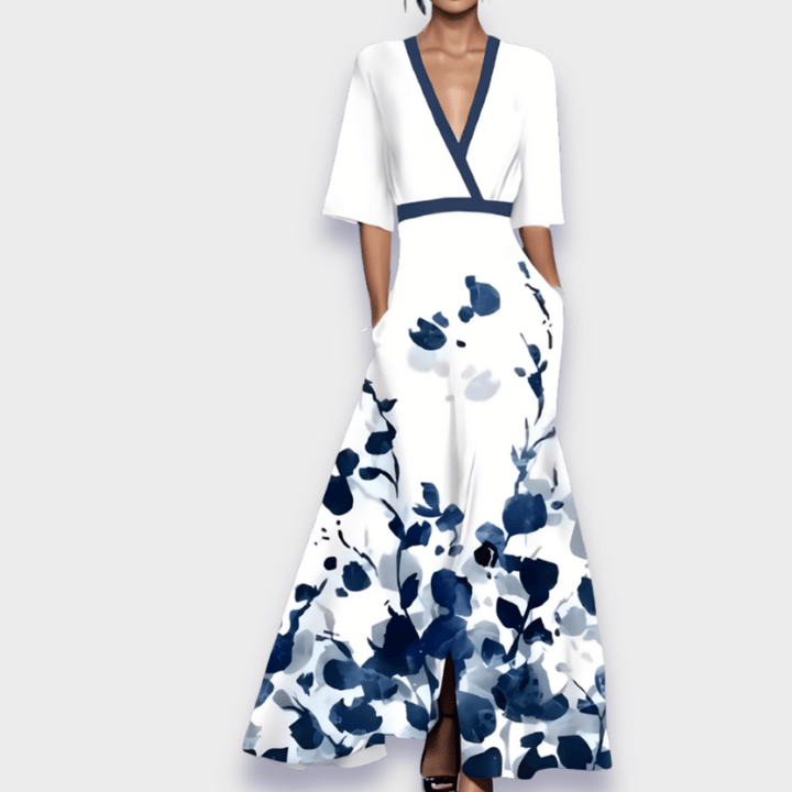 Chloe Elegant Floral Dress - Elena Harper