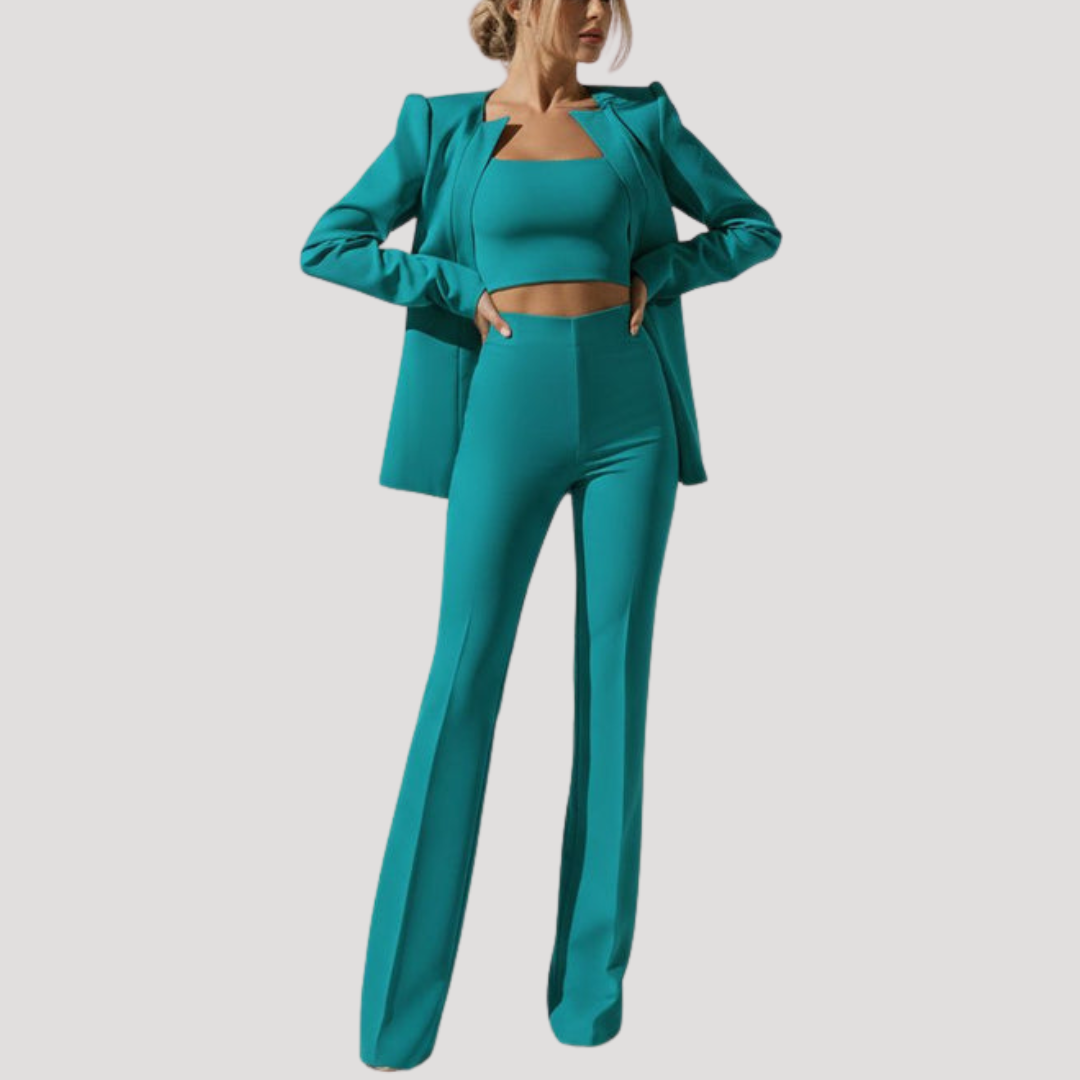 Women's Tailored Blazer and Wide Leg Pants
