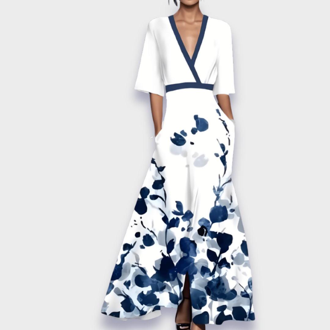 Chloe Elegant Floral Dress - Elena Harper