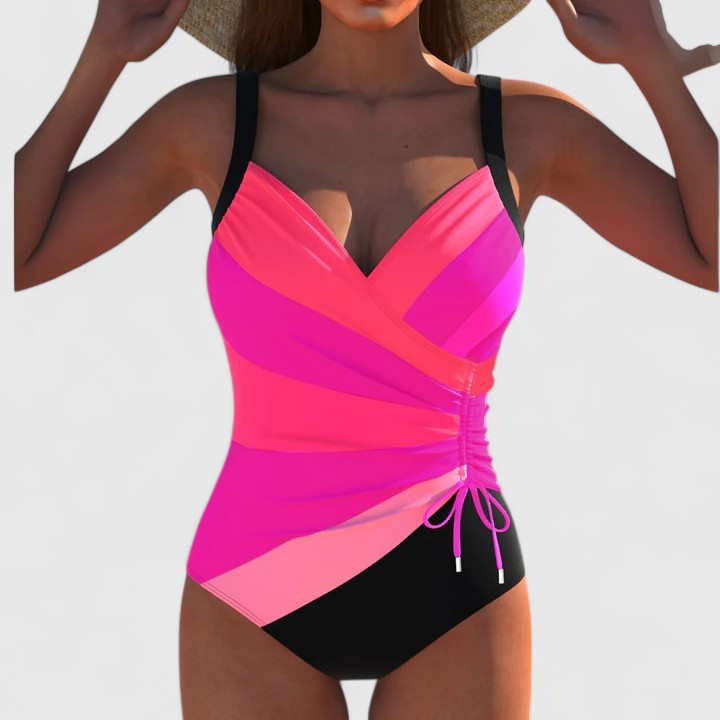 Women's Modern Printed One-Piece Swimsuit for Beach & Pool