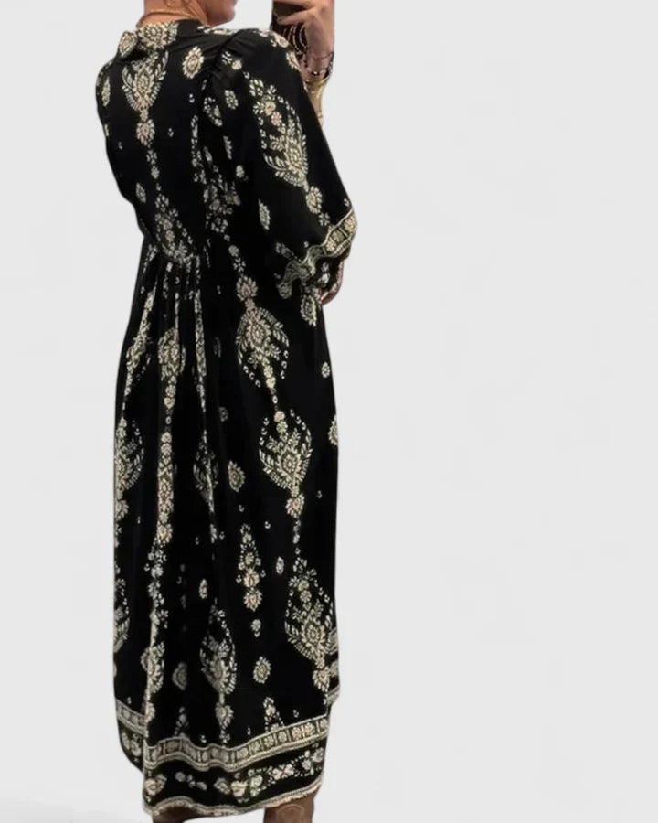 Claire Bohemian V-neck Maxi Dress - Elena Harper
