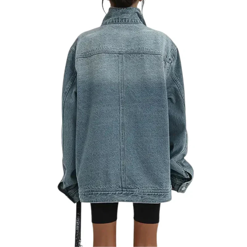Clessa Asymmetrical City Jacket with Button Details, view 4 - Elena Harper