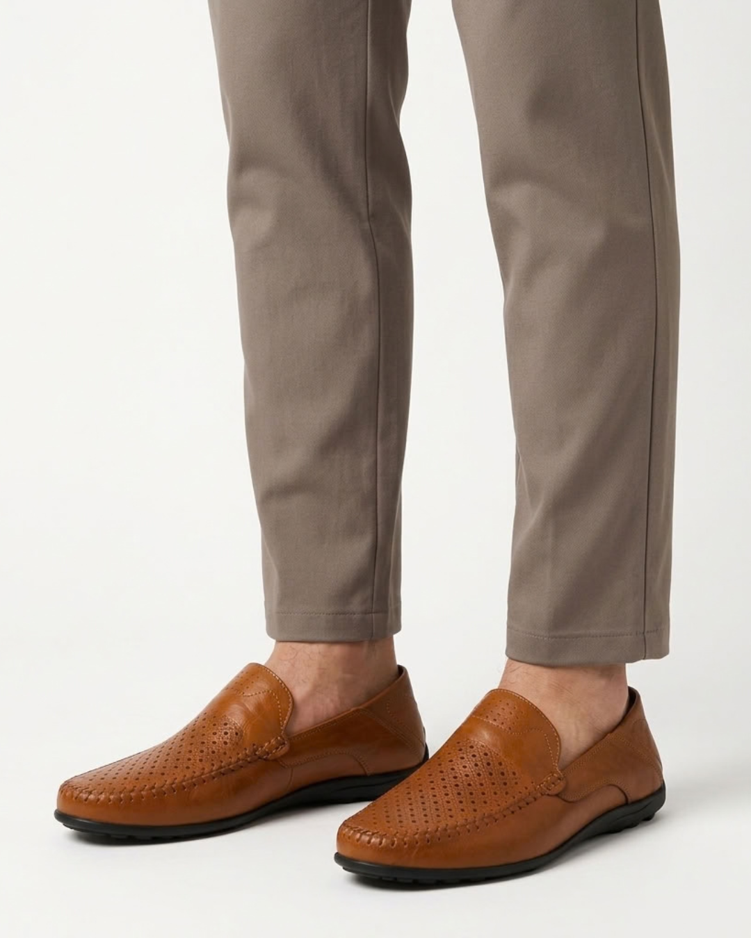 Perforated Slip-On Loafers For Men