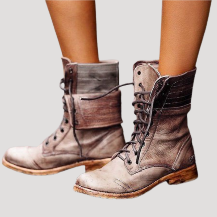 Comfortable Lace-Up Mid-Calf Women's Boots