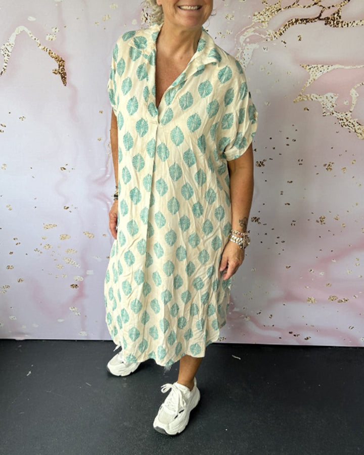 Paisley Stylish Dress with V-Neck - Elena Harper
