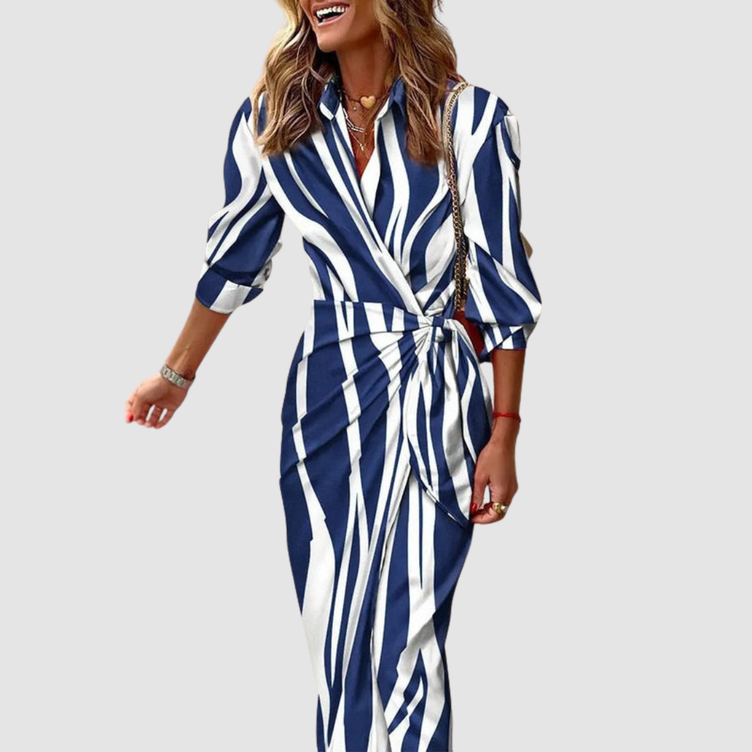Cecilia Chic Striped Dress - Elena Harper