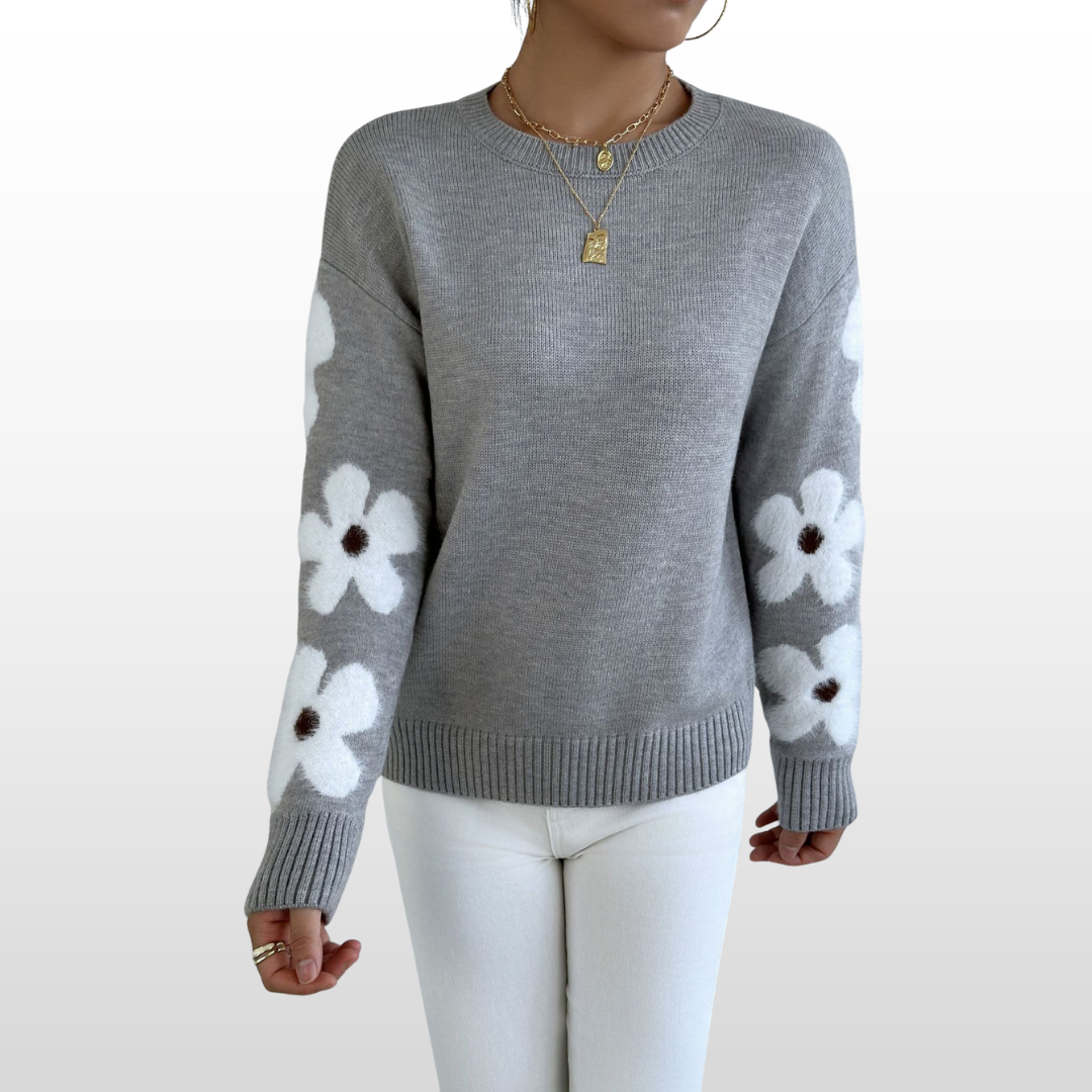 ZOEY™ - Round Neck Floral Pattern Sweater for Fall/Winter