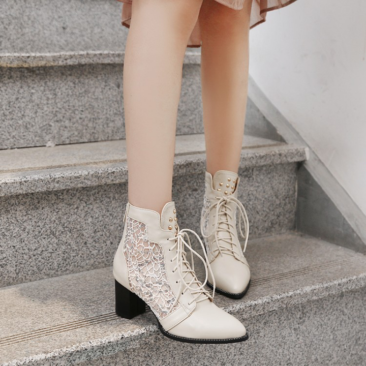 Eliana | Women's Lace-Up Ankle Boots with Pointed Toe Shape