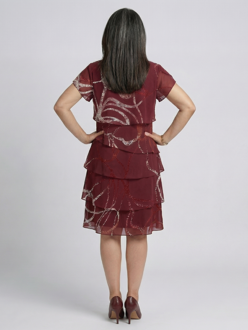 Alani Composed Abstract Knee Length Dress - Elena Harper